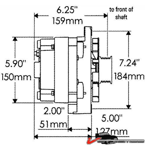 Diameter of a CS133 and CS144 alternator